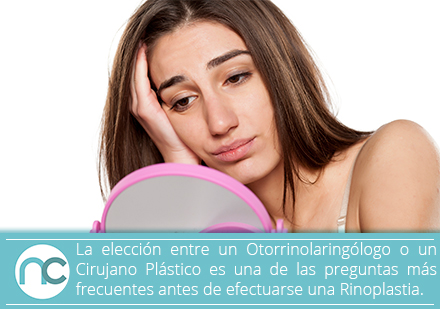 Un Cirujano Plástico Certificado puede asesorarte para Valorar tu Caso Previo a una Rinoplastia. Mujer Triste Pensando Realizarse una Rinoplastia